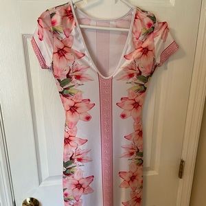 Floral pink and white dress